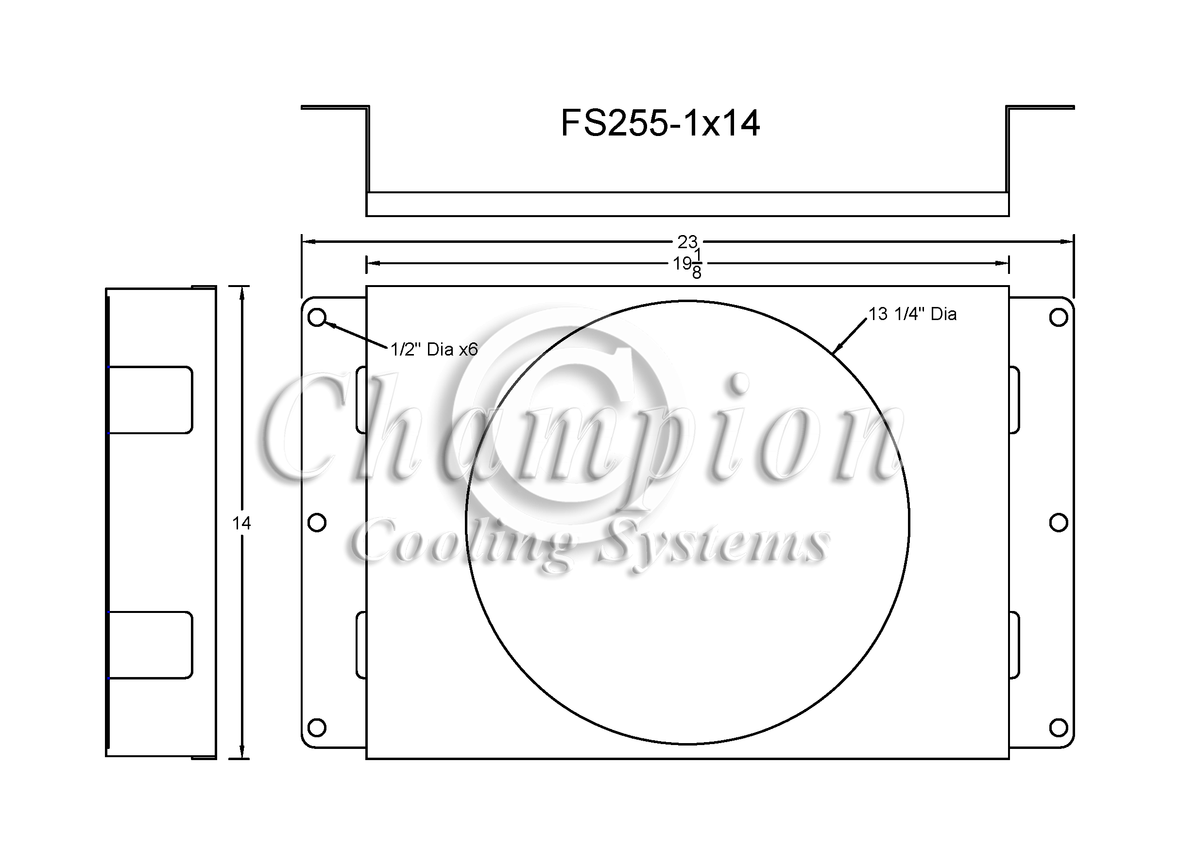 All Aluminum Fan Shroud Fits Single 14" Fan for AE255, CC255