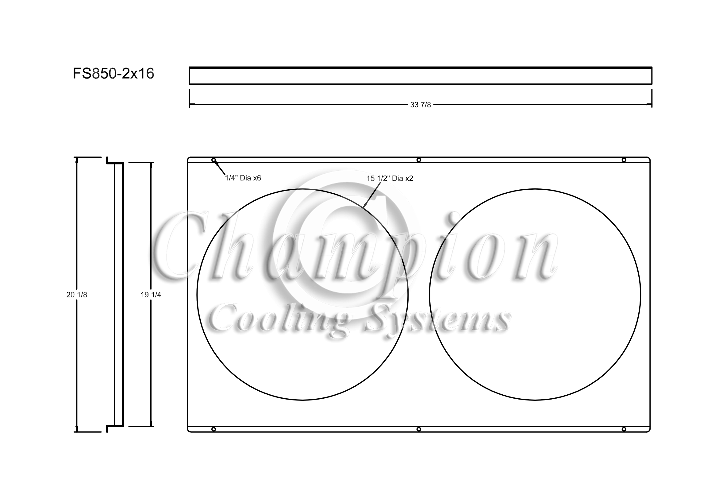 All Aluminum Fan Shroud Fits (2) 16" Fans for CC850