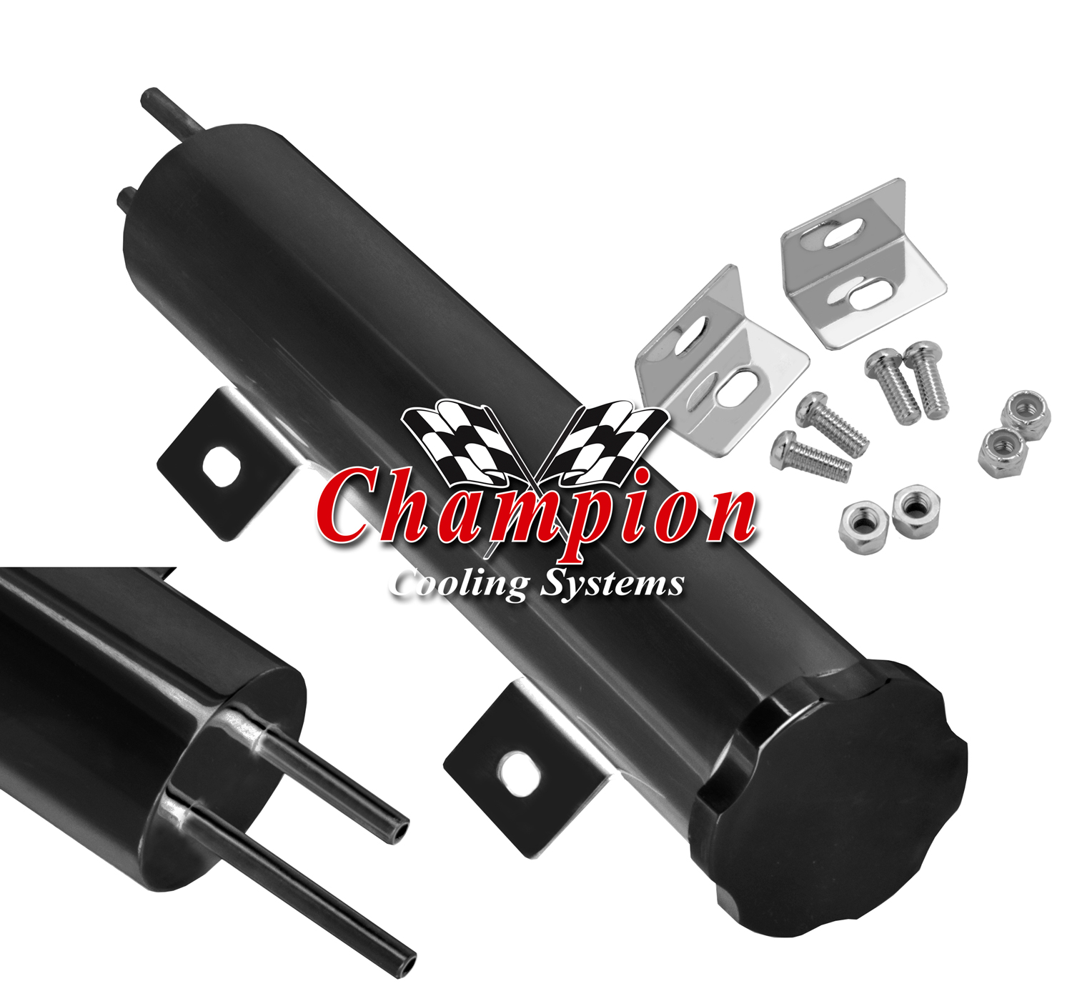 Black Stainless Steel Overflow Tank 2" x 10"