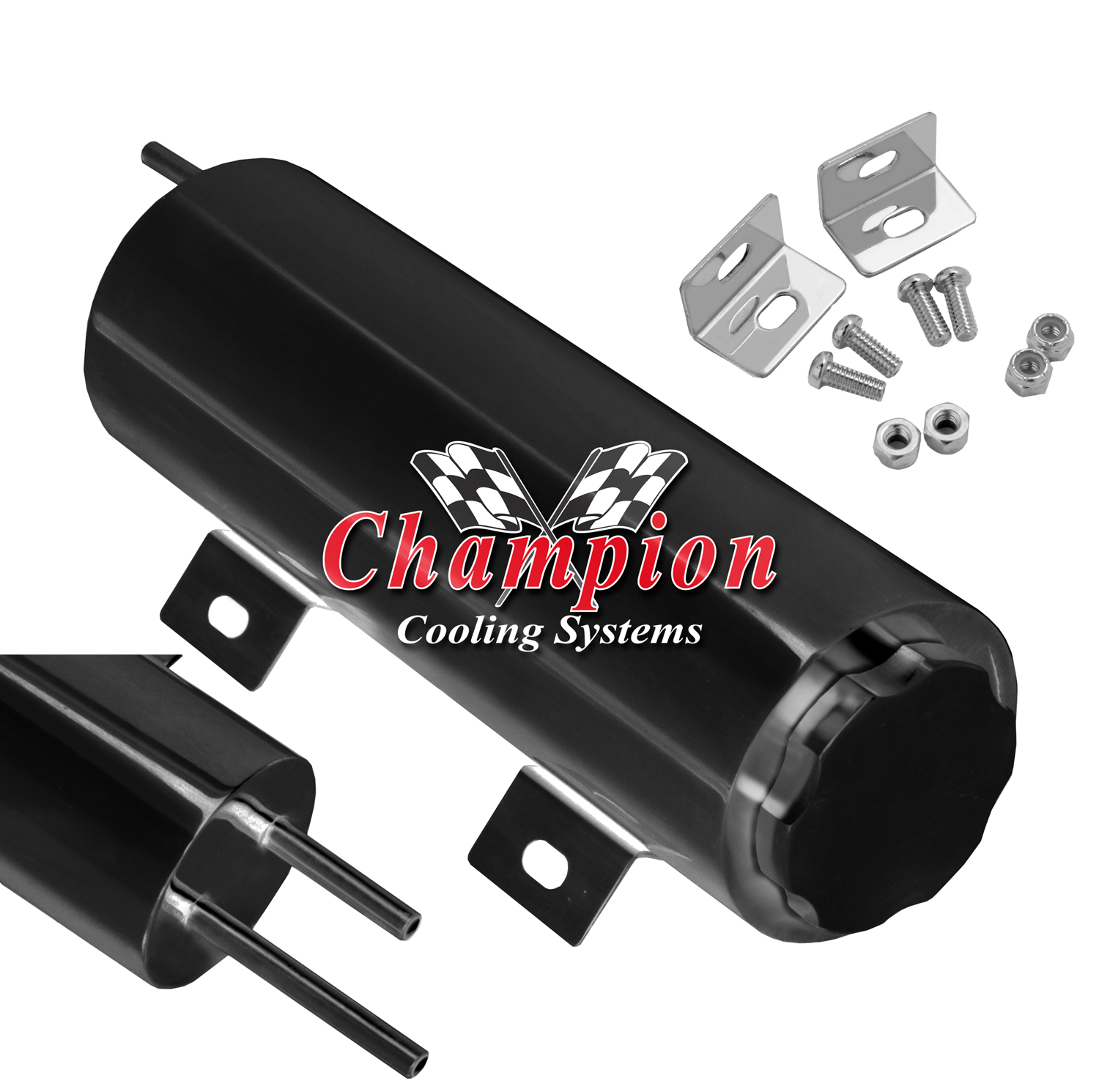 Black Stainless Steel Overflow Tank 3" x 10"