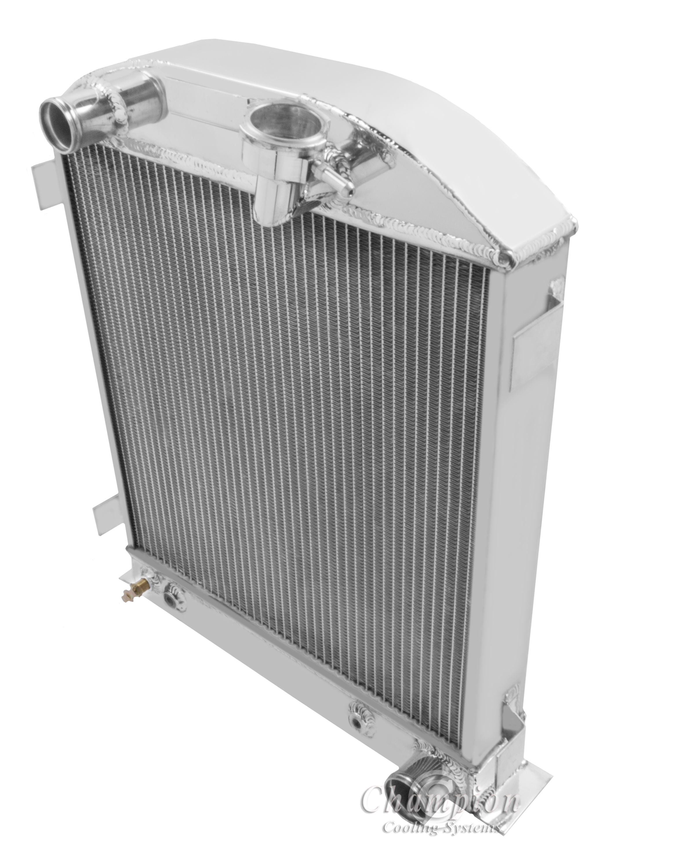 32 Ford with 3" Chop 2 Row all aluminum radiator with Chevy configuration view 2