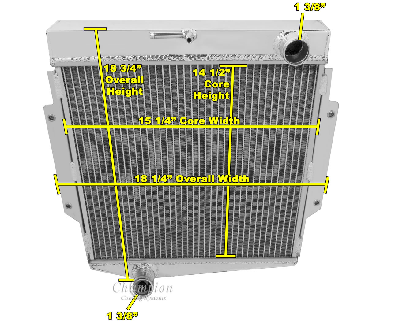 63-69 Datsun Fairlady 2 row all aluminum radiator view 4