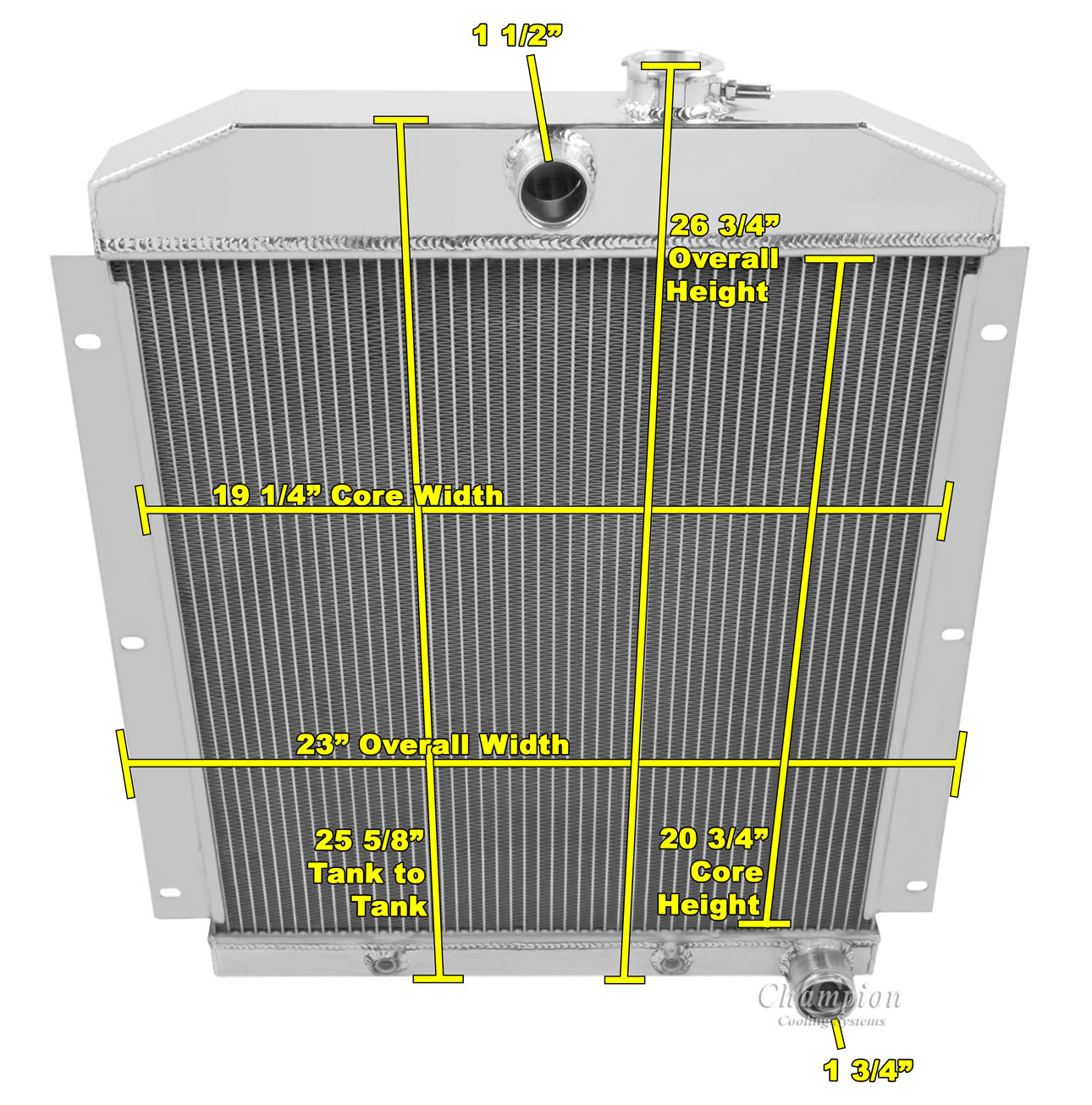 49-54 Chevy Pickup aluminum radiator view 4