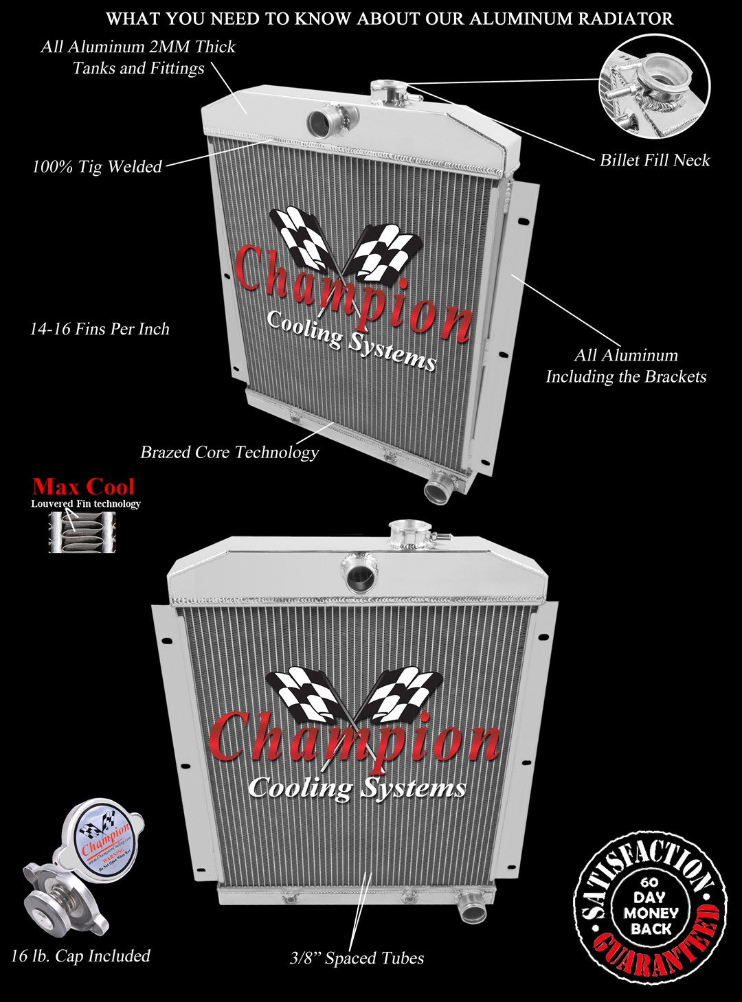 49-54 Chevy Pickup aluminum radiator view 5