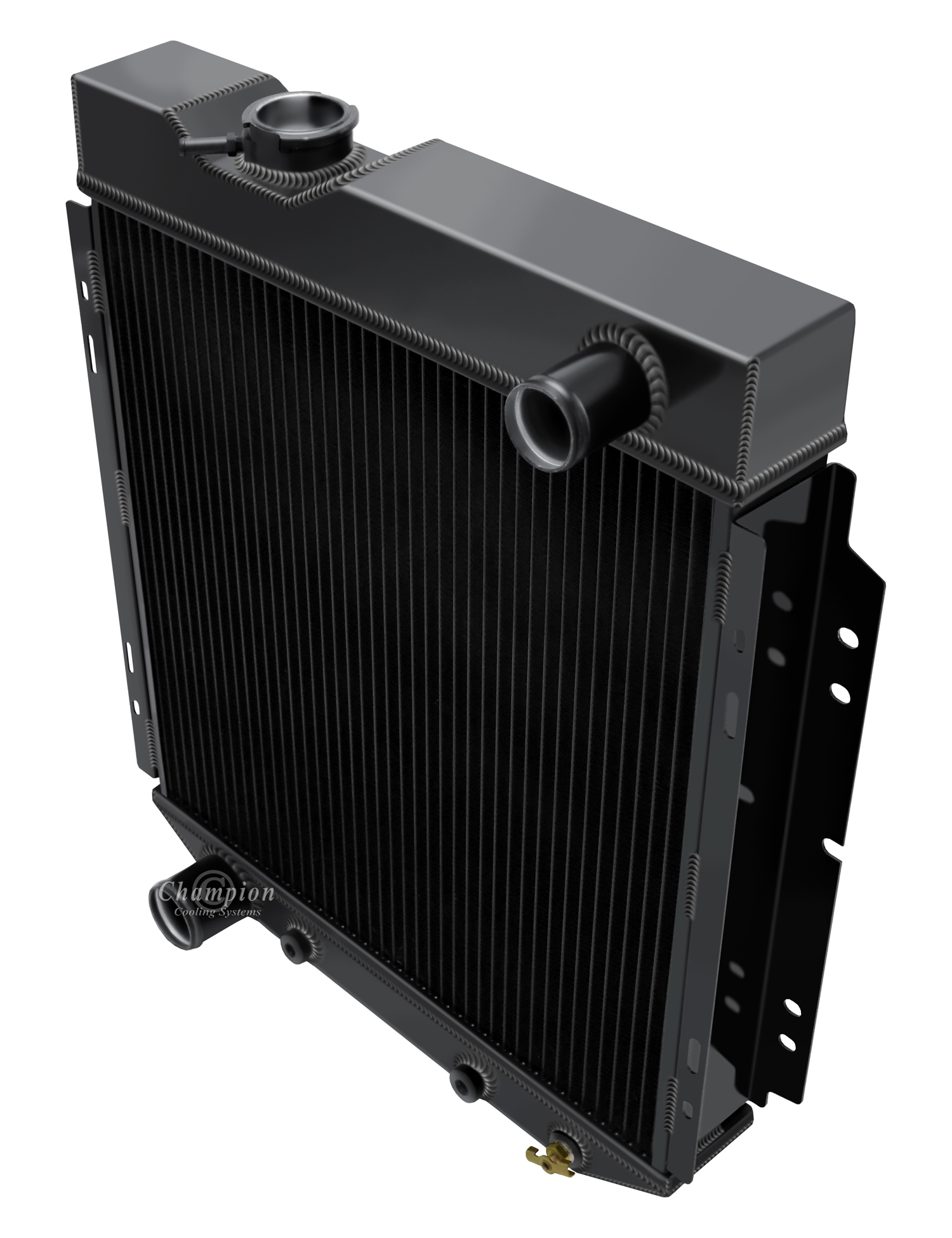 65-66 Ford Mustang 3 Row All Aluminum Radiator (Black Aluminum) view 2