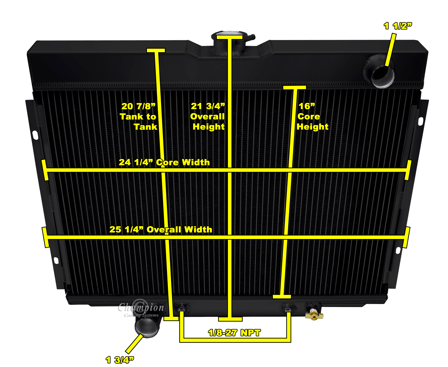 67-70 Mustang/Cougar 24 (Black Aluminum) view 4