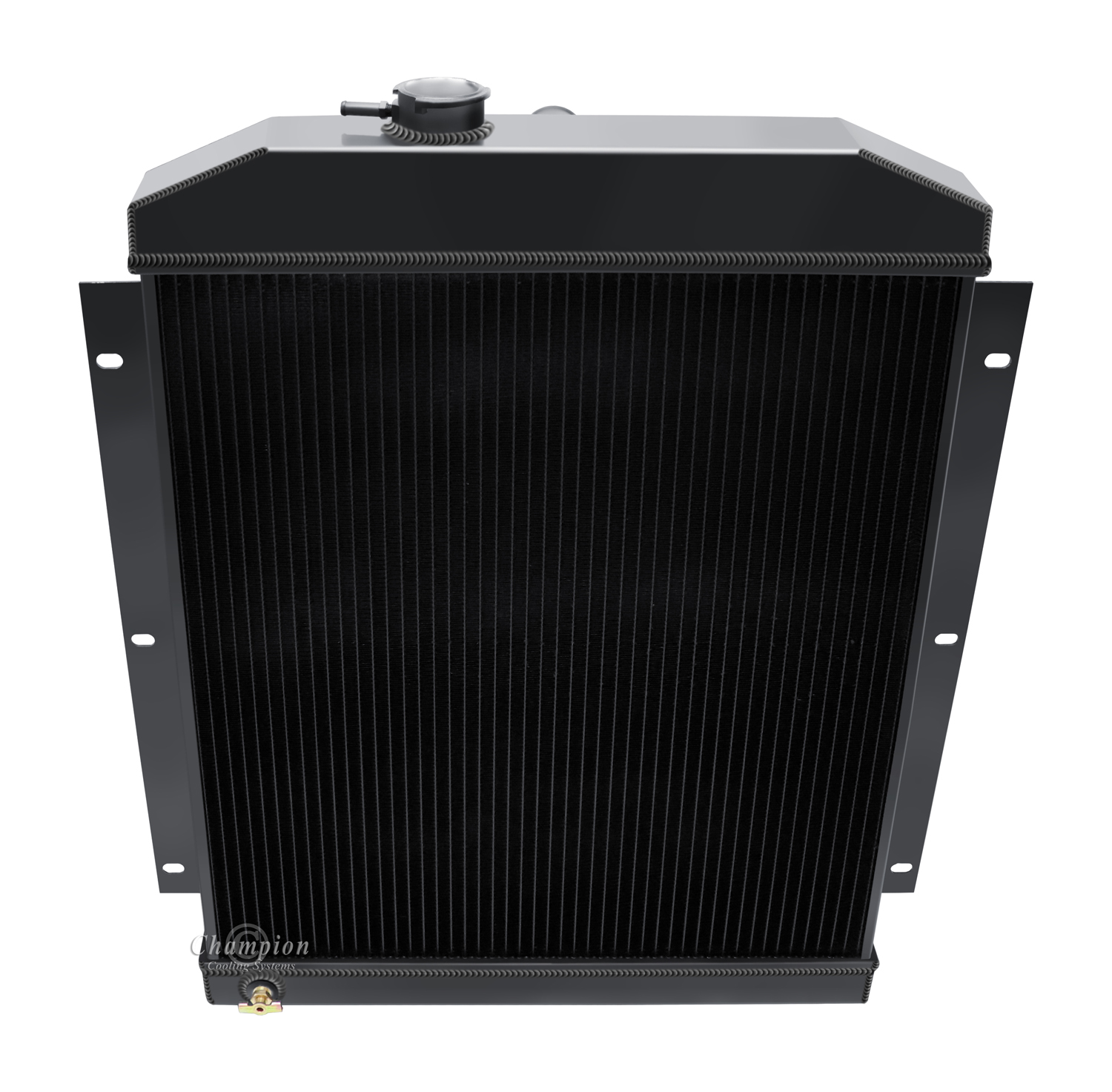 49-54 Chevy Truck 3 Row all aluminum radiator (Black Aluminum) view 4