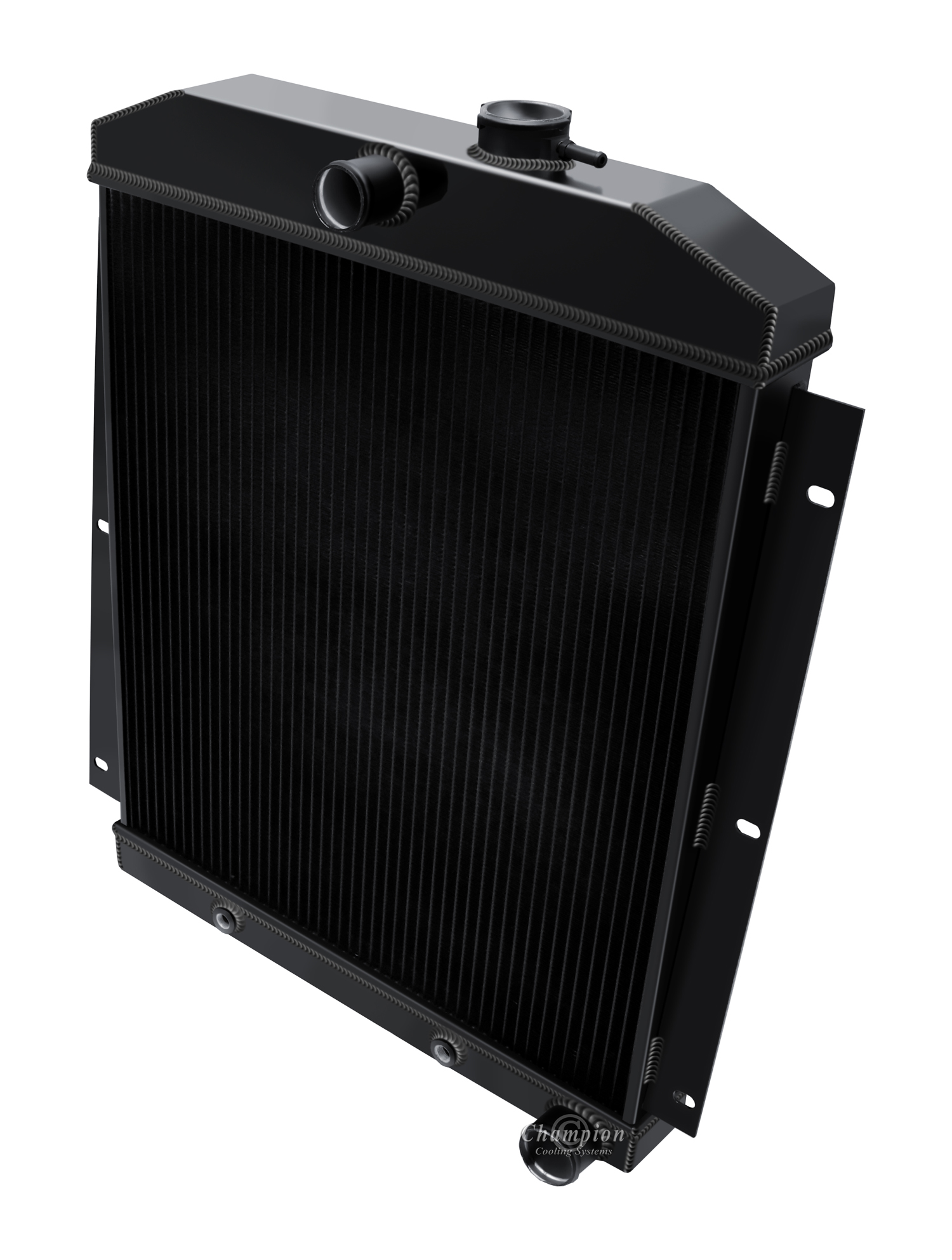 49-54 Chevy Truck 3 Row all aluminum radiator (Black Aluminum) view 2