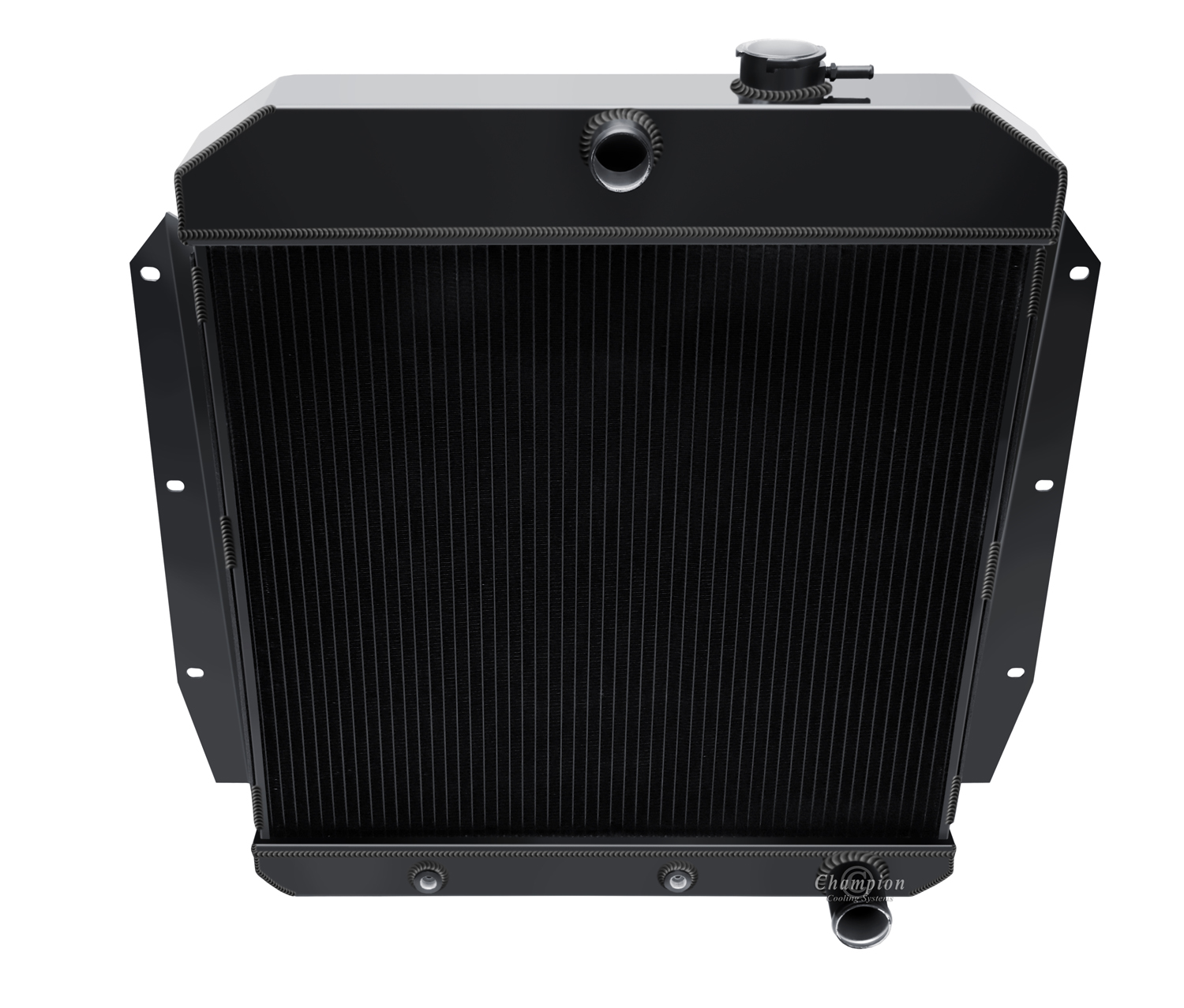 55-59 Chevy Pick up 3 Row Aluminum Radiator (Black Aluminum)