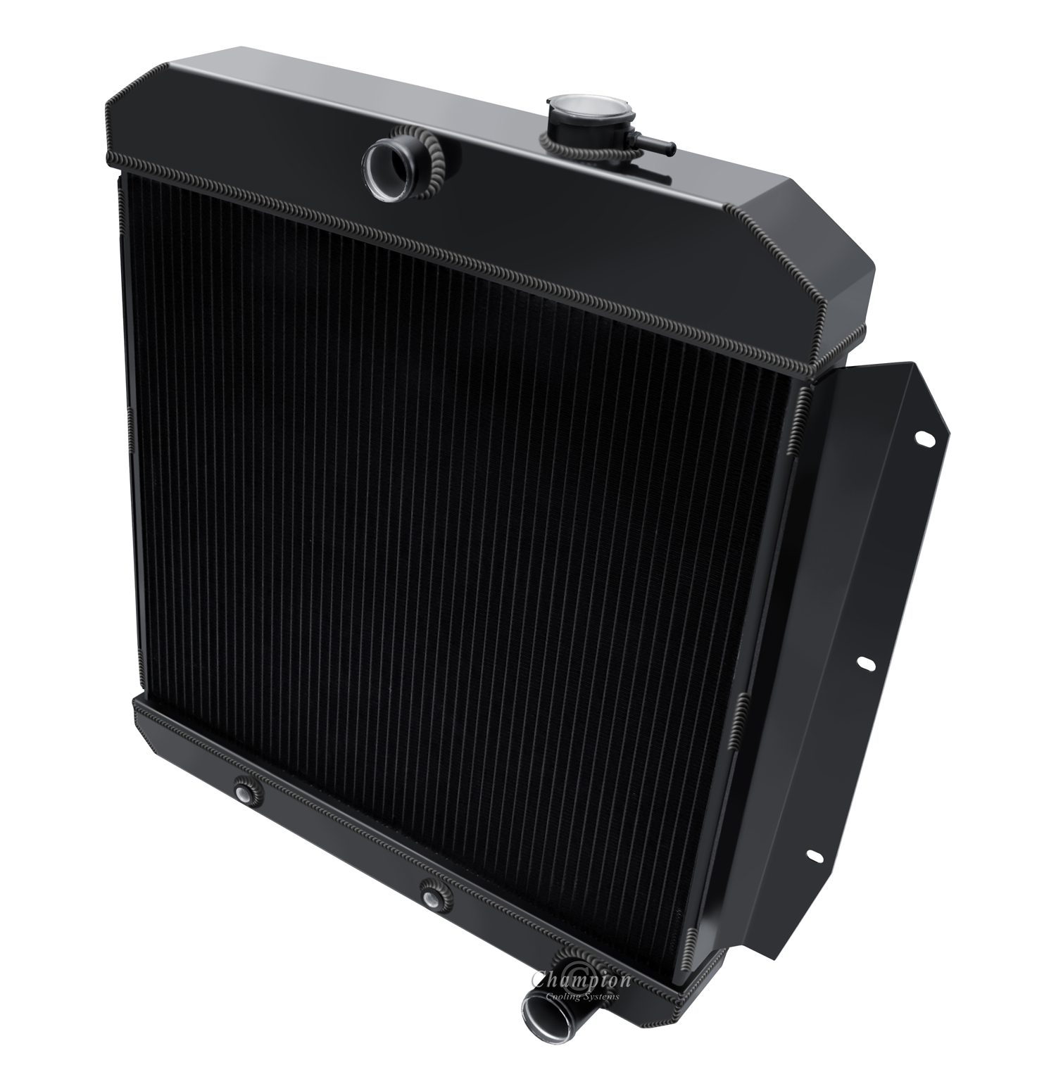 55-59 Chevy Pick up 3 Row Aluminum Radiator (Black Aluminum) view 2