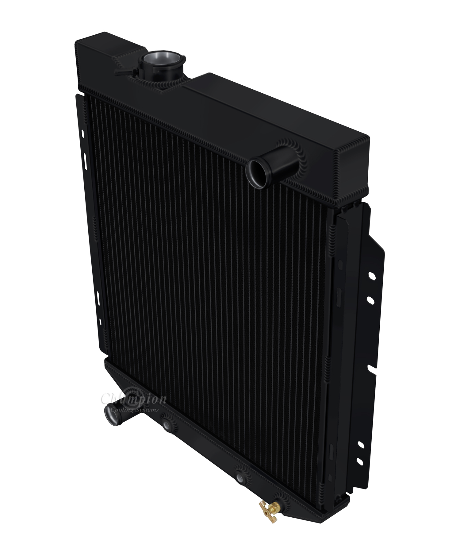 64.5-66 Ford Mustang (6-Cyl) 2 Row All Aluminum Radiator (Black Aluminum) view 2