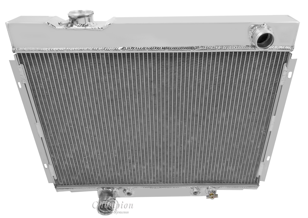 4 Row All Aluminum Radiator For 67-70 Mustang/Cougar 24" Core (Driver Side Fill Neck)